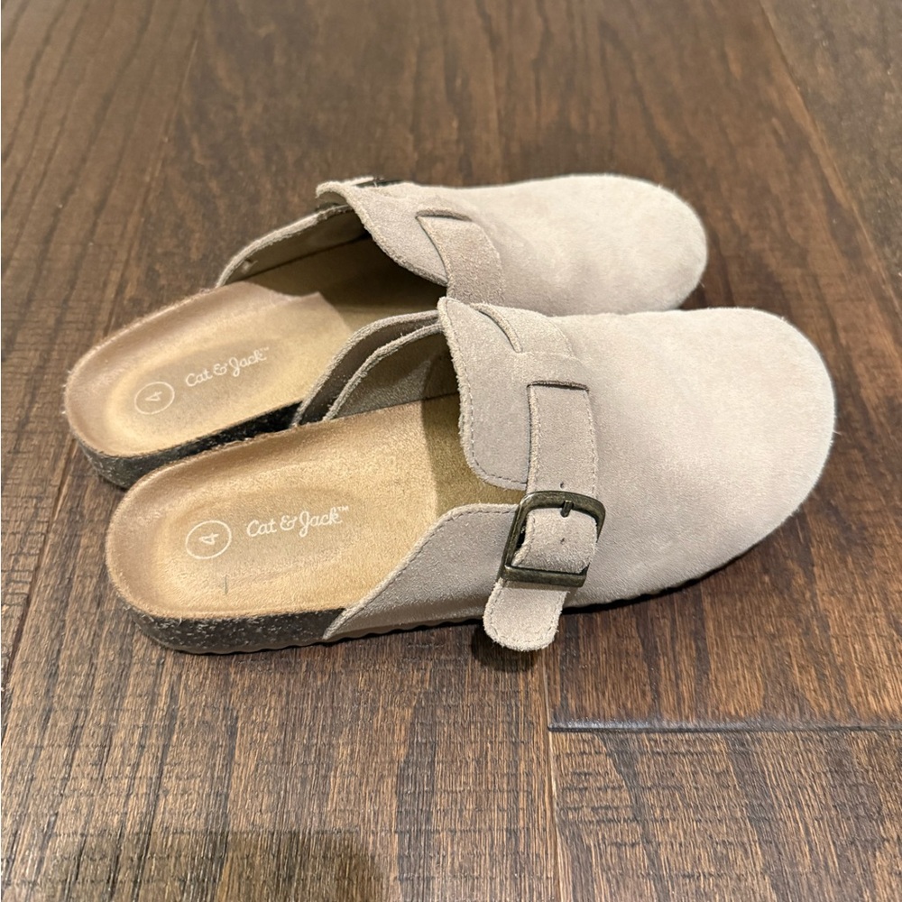 Cat & Jack Girls Beige Buckle Mules